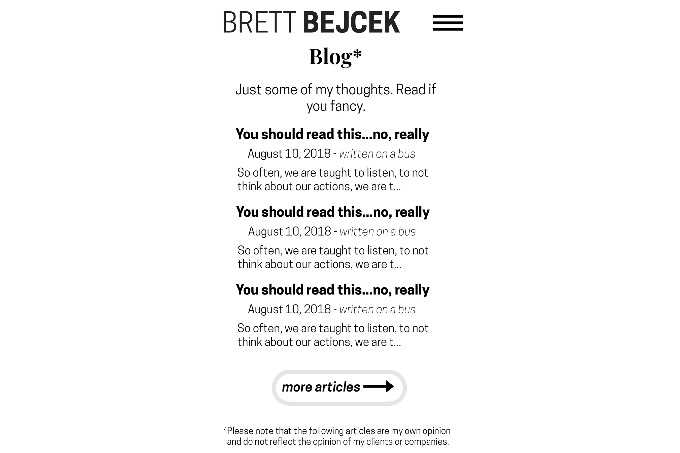 Blog Wireframe